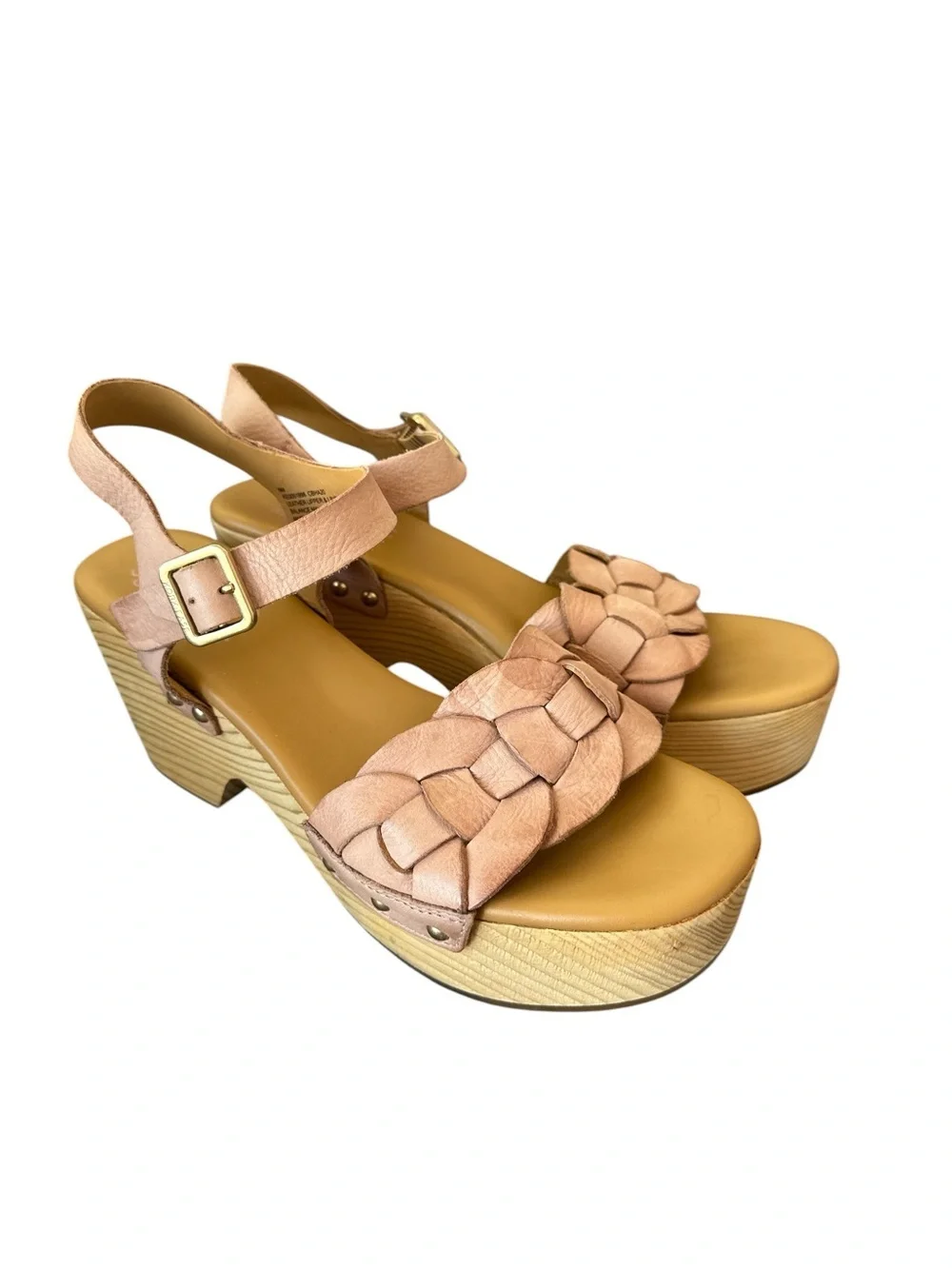 Kork-Ease Walda Platform Clog Heels Leather Sandals Blush Pink Women’s Size 9